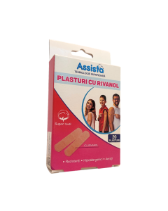 Plasturi cu Rivanol 19mm*72mm, 20 bucati, Assista