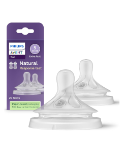 Tetina cu debit rapid Natural Response, 6 luni+, SCY965/02, 2 bucati, Philips Avent