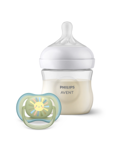 Set Biberon 125ml si Suzeta 0-6l, Natural Response, Avent 