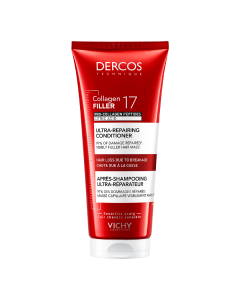 Balsam ultra-reparator cu peptide Pro-Colagen si acid citric Dercos Collagen 17 Filler, 200 ml, Vichy