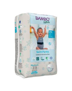 Scutec chilotel pentru baie Eco Swim, Marime M, +12 kg, 12 bucati, Bambo Nature