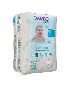 Scutec chilotel pentru baie Eco Swim, Marime S, 7-12 kg, 12 bucati, Bambo Nature