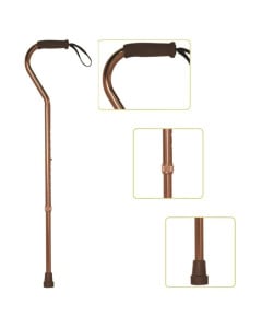 Baston ortopedic de aluminiu ruginiu cu maner cu spuma JL938L