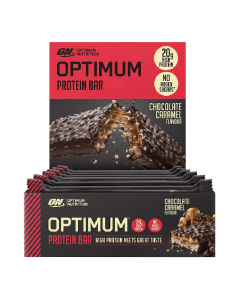 Batoane proteice Ciocolata si Caramel, 10 bucati*60g, Optimum Nutrition