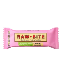 Baton proteic fara gluten, crunchy almond bio, 50 g, Raw Bite