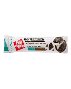 Baton proteic LoCarb Cookies&Cream 60g, FitSpo
