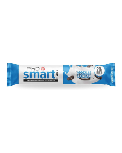 Baton proteic Smart Bar Cookies&Cream, 64 g, PhD Nutrition