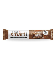 Baton proteic Smart Bar Salted Fudge Brownie, 64 g, PhD Nutrition