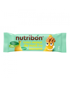 Baton vegan nuca cu banane, 30g, Nutribon