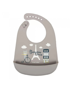 Baveta de silicon Bonjour Paris bej 74/027, Canpol Babies 