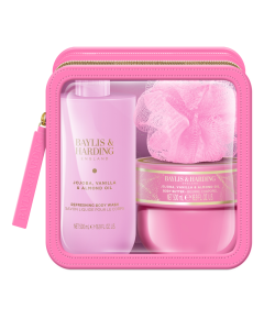 Set cadou cu portfard Jojoba, Vanilla & Almond Oil, 3 piese, Baylis & Harding