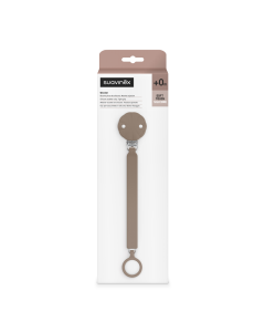 Lantisor din silicon cu clips pentru suzeta Wonder, Maro, 1 bucata, Suavinex