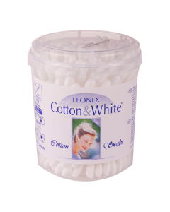 Betisoare pentru urechi Cotton & White, 100 bucati, Leonex