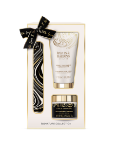 Baylis & Harding, Set cu mandarine dulci si grapefruit, pila unghii, sare pentru manichiura, crema maini