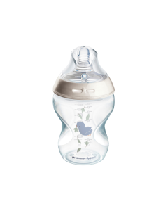 Biberon Natural Start cu decoratiune, +0luni, 260ml, Tommee Tippee