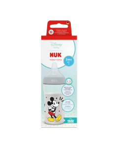 Biberon cu tetina din silicon Perfect Match, Mickey, flux M, 3+ luni, 260 ml, Nuk