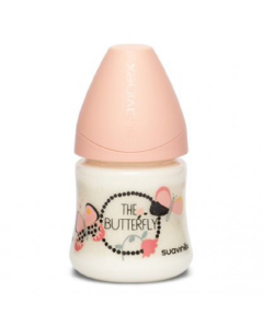 Biberon cu debit lent, fluture portocaliu, Fusion, 150 ml, Suavinex 