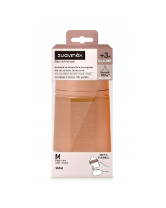 Biberon din silicon SX Pro Colour Essence, debit mediu, caramiziu, 240ml, Suavinex 