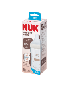 Biberon din sticla Perfect Match, tetina marimea M, 230ml, Nuk