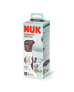 Biberon Perfect Match Mickey, tetina silicon M, 3m+, 260 ml, Nuk 