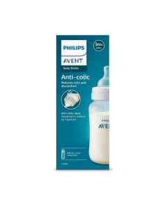Biberon anti-colici, tetina debit lent, 3luni+, SCY106/01, 330 ml, Philips Avent
