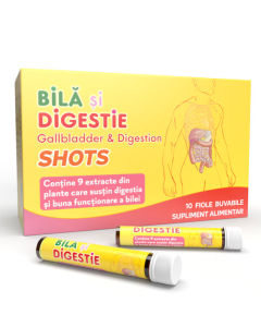 Bila si digestie Shots, 10 fiole buvabile, Justin Pharma