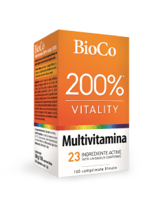 Multivitamină 200% vitality Forte, 100 comprimate, BioCo 