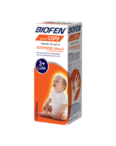 Biofen pentru copii, 100 mg/ 5 ml suspensie orală, 100 ml, Biofarm