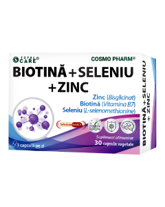 Biotina + Seleniu + Zinc, 30 capsule vegetale, Cosmo Pharm