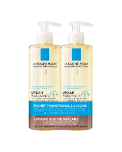 Pachet Ulei de spalare Lipikar AP+, 2*400 ml, La Roche Posay