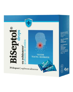 Dropsuri cu albastru de metilen si echinacea Biseptol, 20 bucati, Dacia Plant