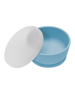 Bol din silicon cu capac, 6 luni+, Aqua Blue, Appekids