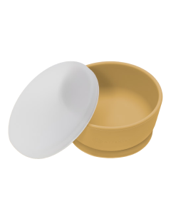 Bol din silicon cu capac, 6 luni+, Honey, Appekids