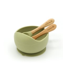 Bol silicon ventuza+Tacamuri Matcha Green, 1 bucata