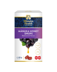 Bomboane cu miere de Manuka MGO 400+ si aroma naturala de coacaze, 65 g, Manuka Health