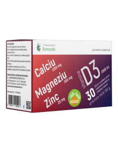 Ca+Mg+Zn + Vitamina D3, 30 plicuri
