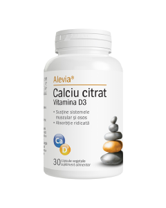 Calciu Citrat Vitamina D3, 30 capsule, Alevia