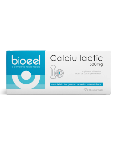Calciu lactic 500 mg, 20 comprimate, Bioeel