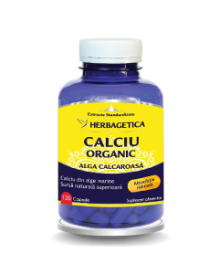 Calciu Organic cu alga calcaroasa, 120 capsule, Herbagetica