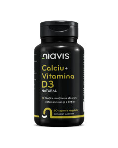Calciu + Vitamina D3 Natural, 60 capsule, Niavis