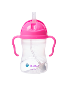 Cana cu pai, 6 luni+, Roz Rodie, 240 ml, B.Box