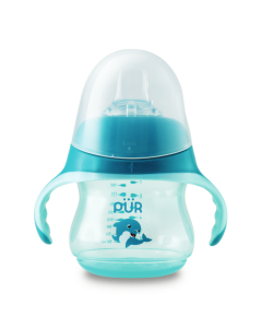Cana in forma de delfin cu cioc din silicon, +6 Luni, verde, 230ml, PUR