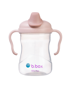 Cana de tranzitie cu cioc, +4l, Roz pudra, 240 ml, B.box