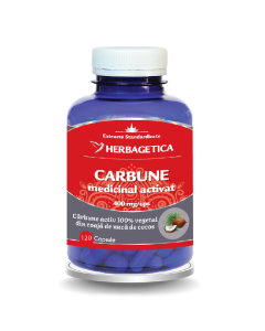 Carbune medicinal activat, 120 capsule, Herbagetica