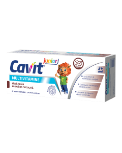 Cavit Junior aroma ciocolata, 20 tablete masticabile, Biofarm