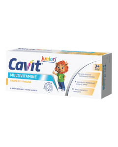 Cavit junior multivitamine vanilie, 20 tablete masticabile