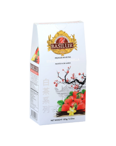Ceai alb, White Tea Strawberry Vanilla, 100 g, Basilur