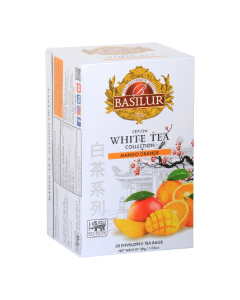 Ceai alb, White Tea Mango Orange, 20 plicuri, Basilur