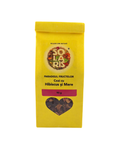 Ceai cu hibiscus si mere Paradisul Fructelor, 90g, Solaris