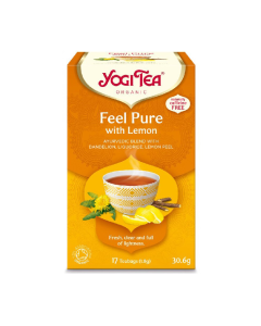 Ceai cu papadie si lamaie Feel Pure, 17 plicuri, Yogi Tea